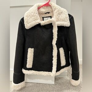 Sam Edelman Faux Leather & Faux Shearling Moto Jacket- women